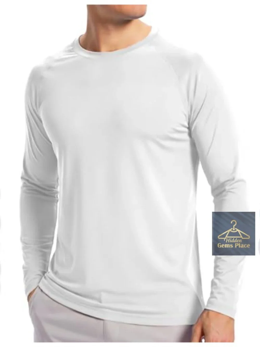 Men's UPF 50+ Long Sleeve Rash Guard Sun Protection Swim Shirt